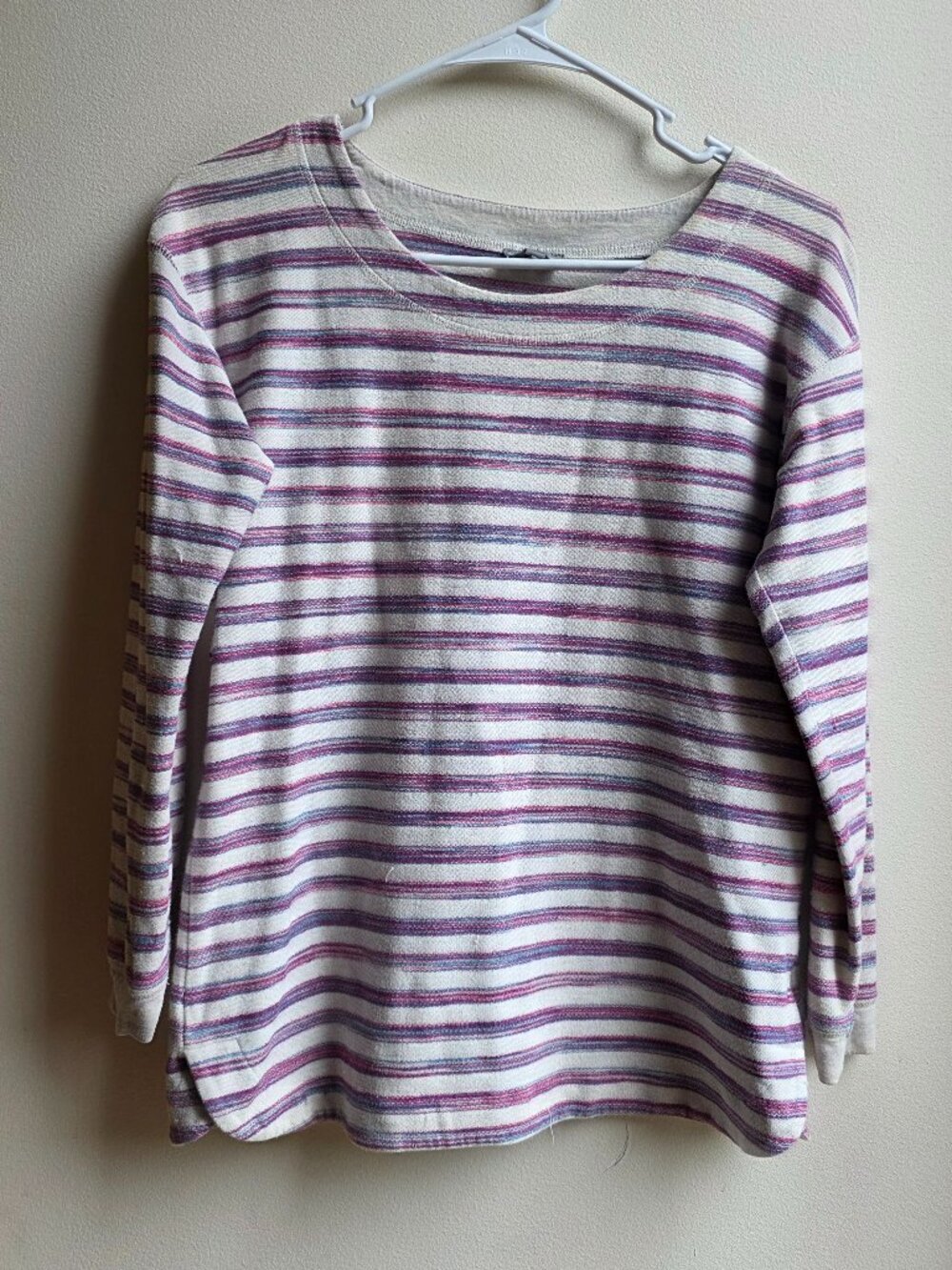 T By Talbots Purple Striped Scoop Neck Jersey Size Petite XS